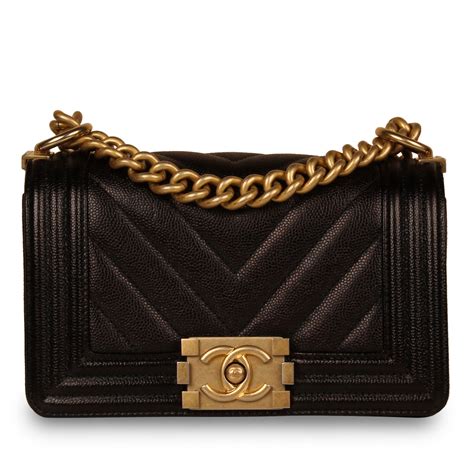 chanel boy bag small black caviar|Chanel Small Caviar Boy Bag .